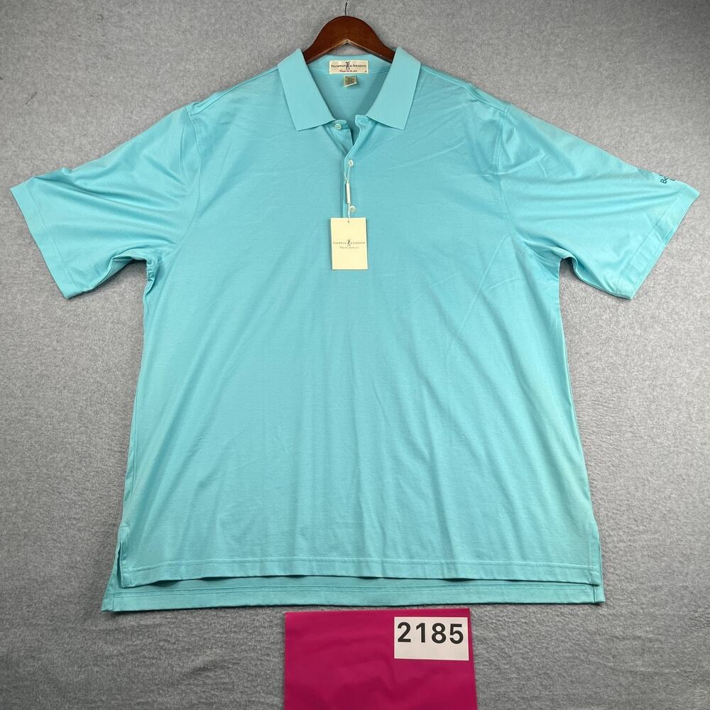 Fairway & Greene Golf Casual Lisle Polo Shirt Mens 2XL Aqua Blue New NWT *SEE